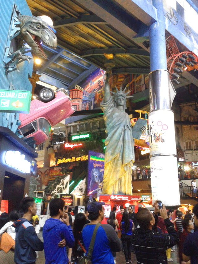 Inside the indoor theme park