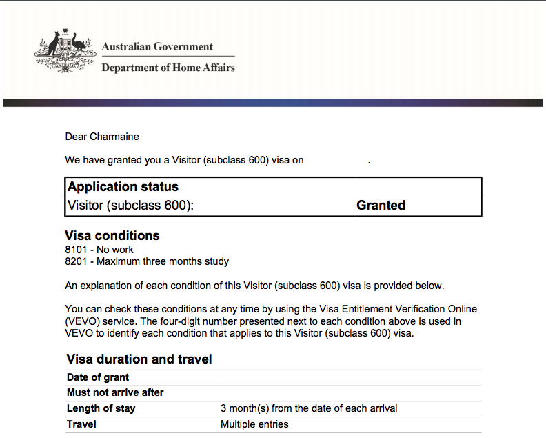 australia tourist visa approval rate