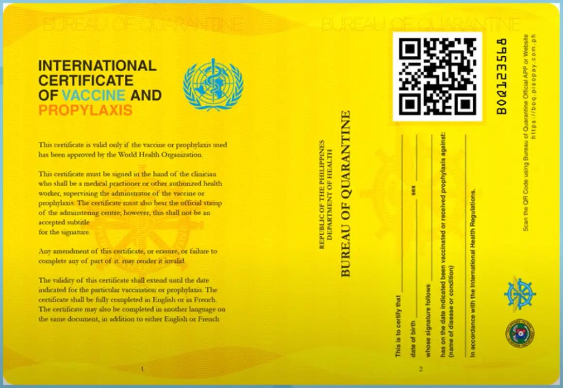 International Certificate of Vaccination Philippines