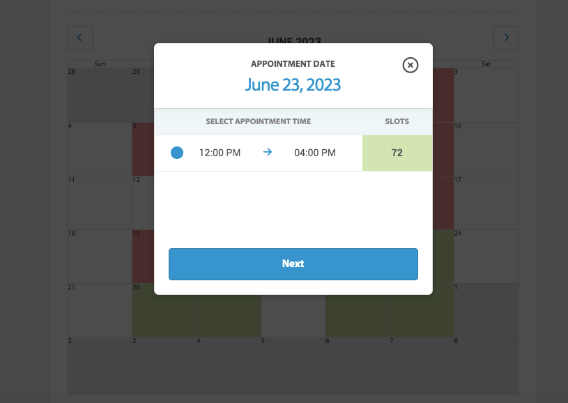 BOQ Appointment Calendar