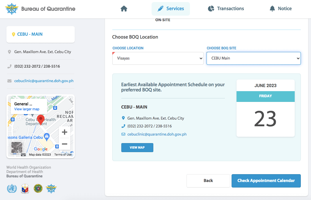 BOQ Cebu Appointment