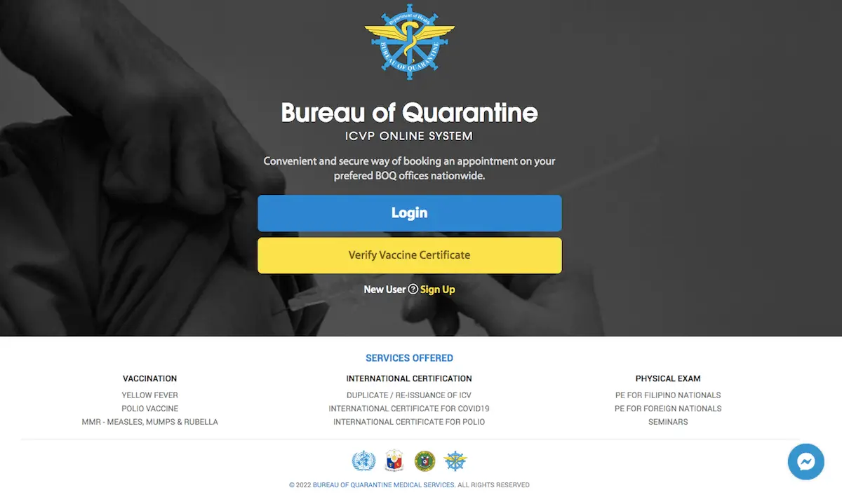 BOQ Vaccine Certificate Online Booking System
