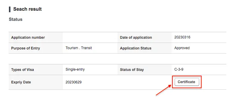 Korean Visa online status approved