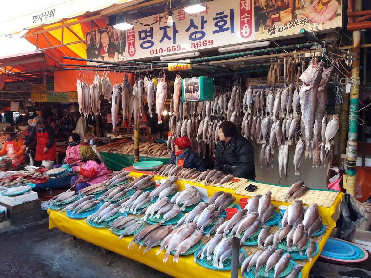 Jagalchi Fish Market is worth visiting even during winter in Korea