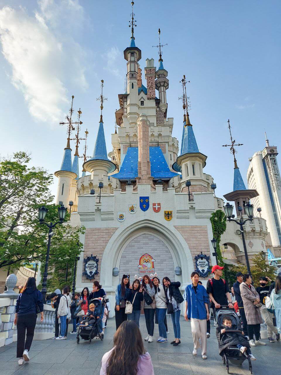 Lotte World Magic Castle during spring in Korea