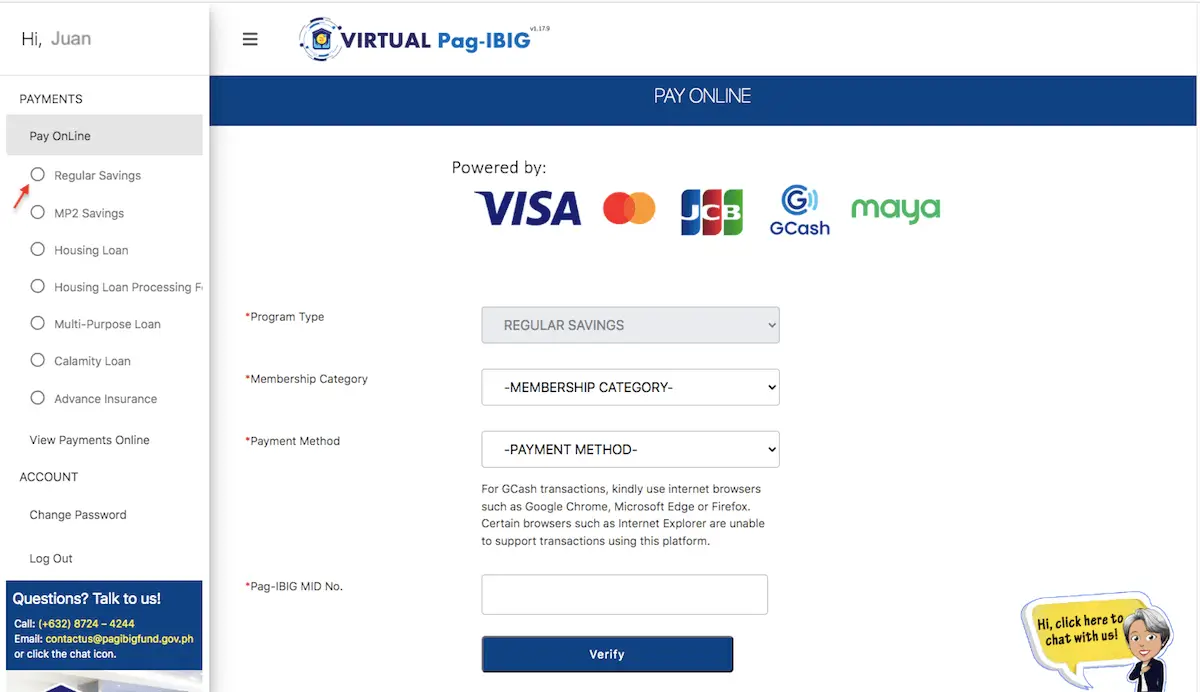 Virtual Pag-IBIG - Pay Online