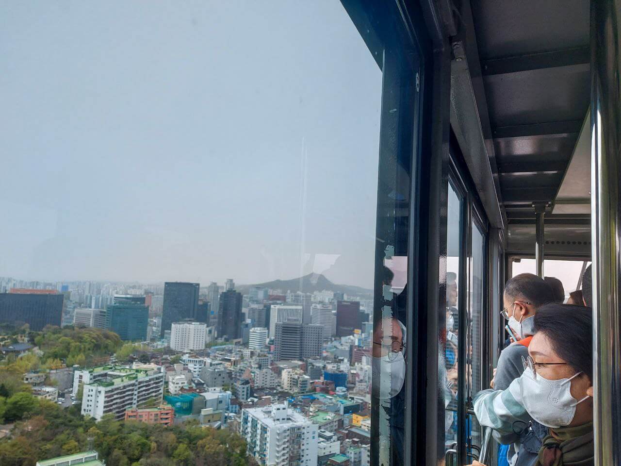 View from N Seoul Tower cable car