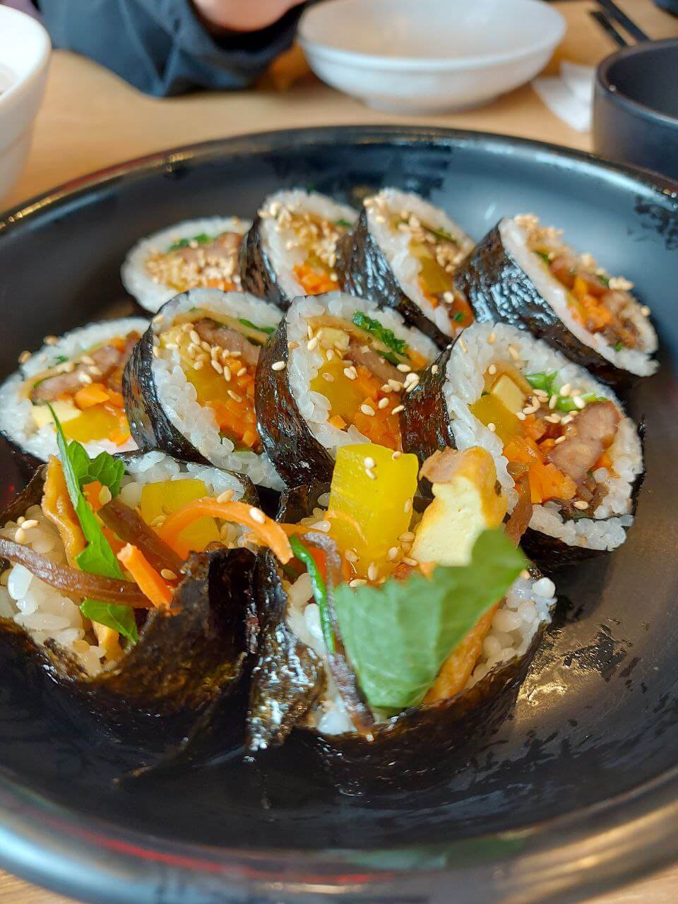 Our plate of kimbap at Ssada Gimbab in Hongdae