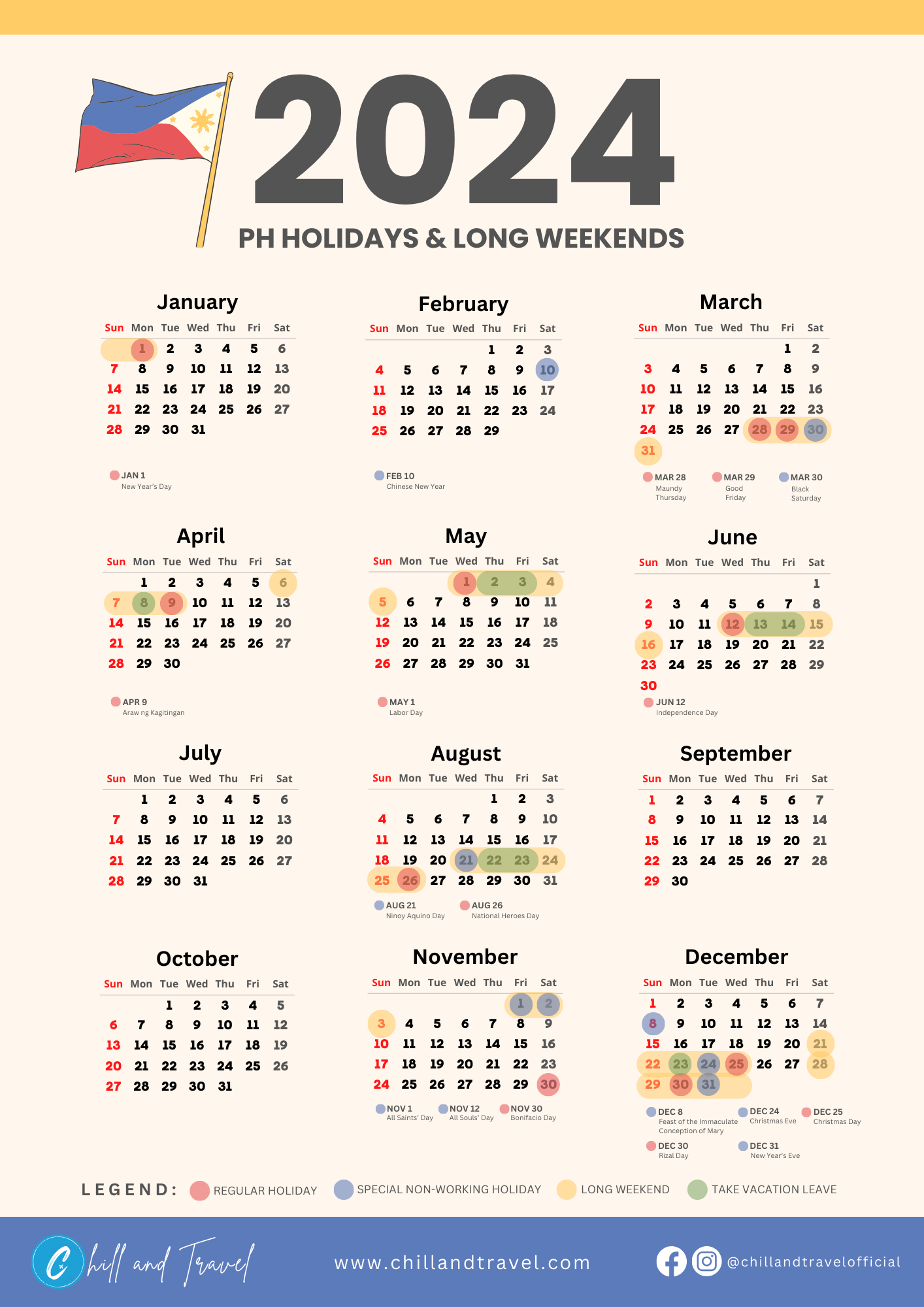 2024 Philippine Holidays & Long Weekends to Plan Your Travels