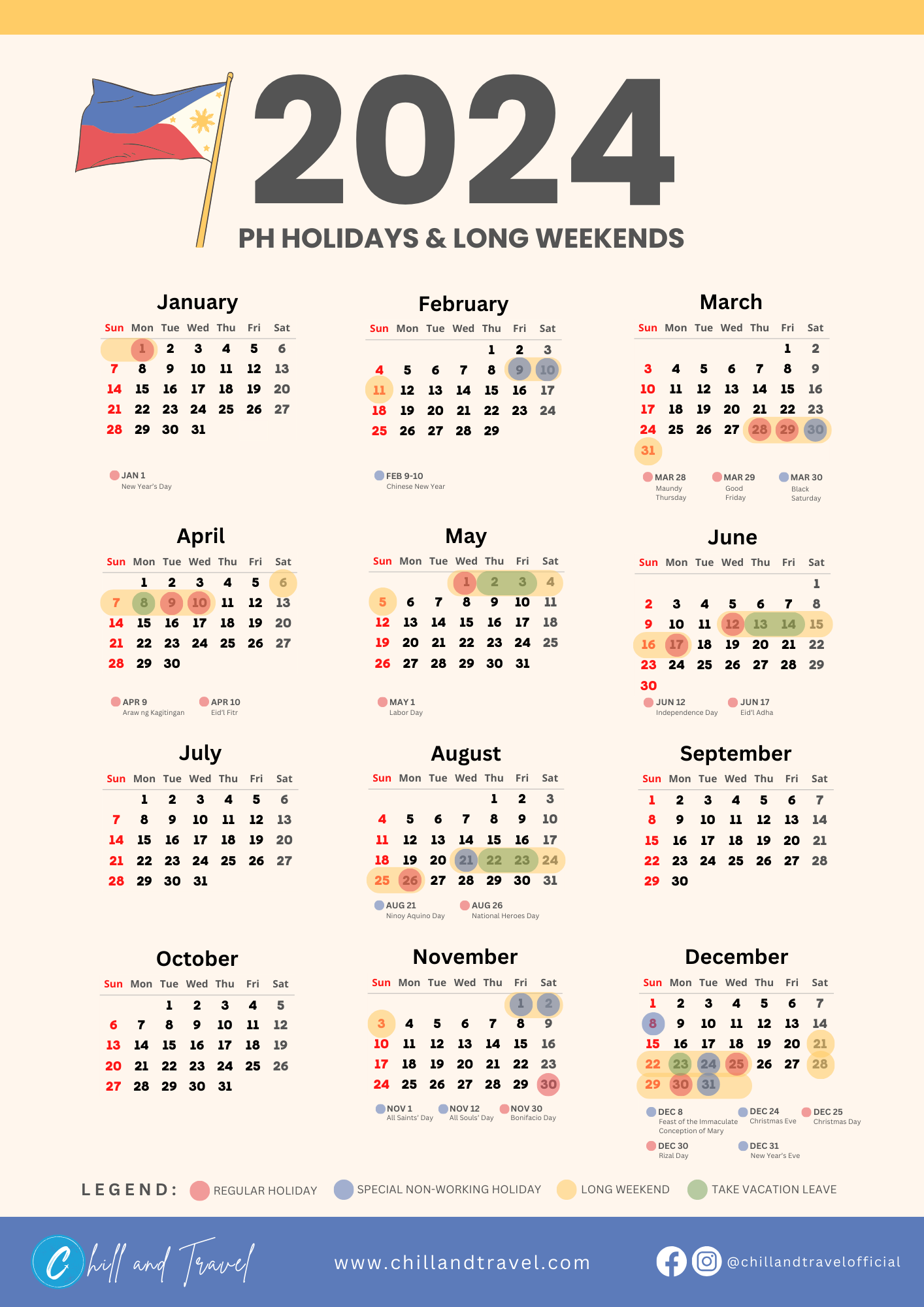 2024 Long Weekends Holidays Philippines 2024 Erena Jacenta