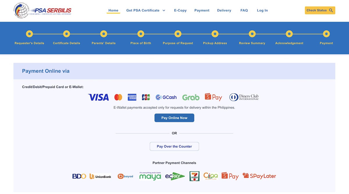 PSA Serbilis - Payment