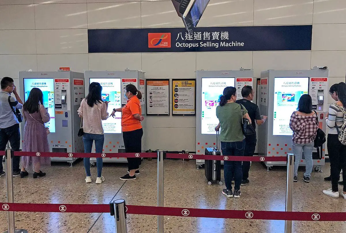 Octopus selling machines at West Kowloon Station