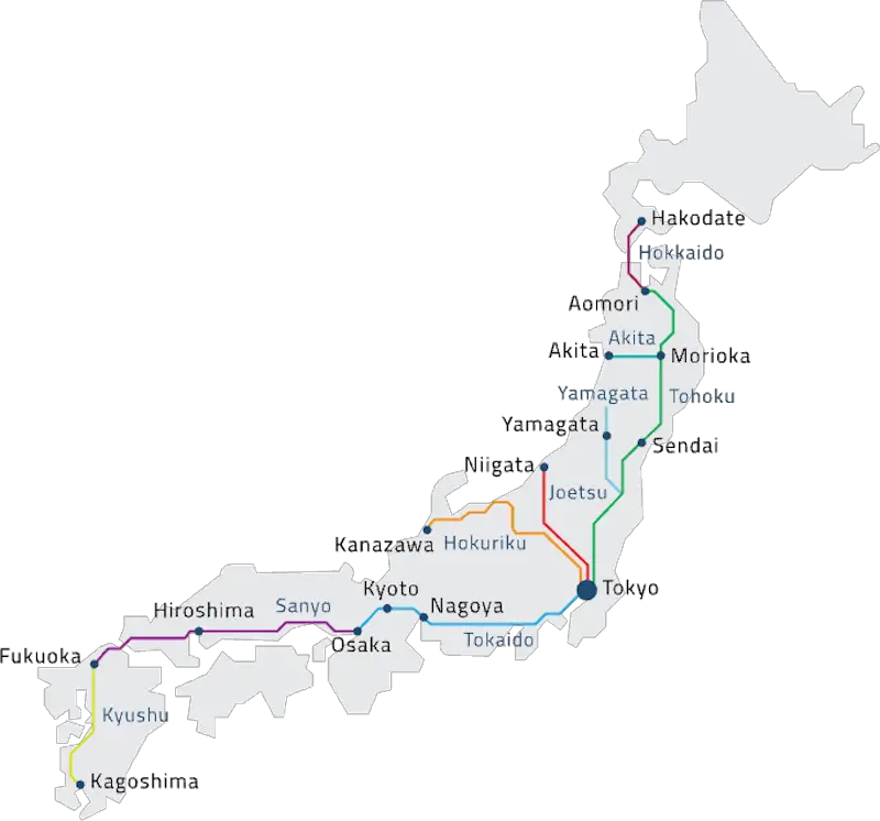 Shinkansen map