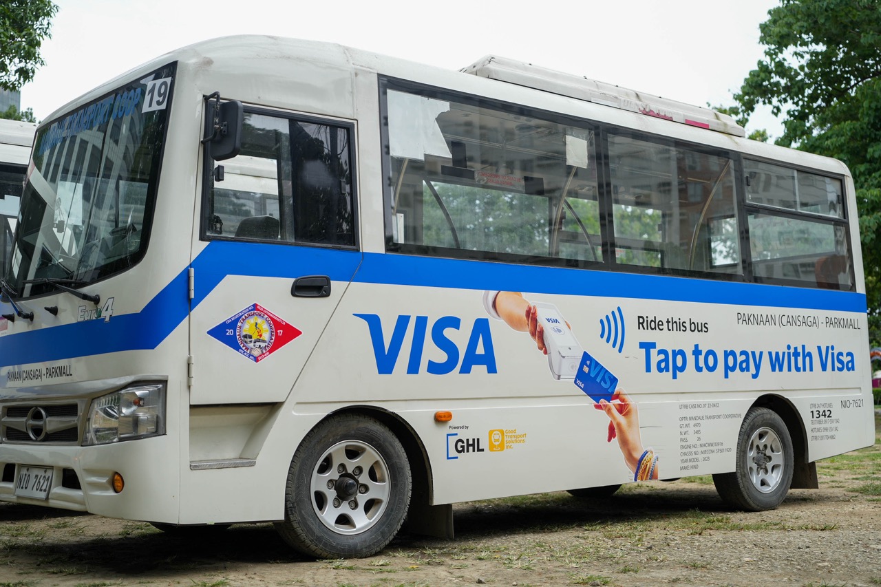 Bus with the Visa Logo