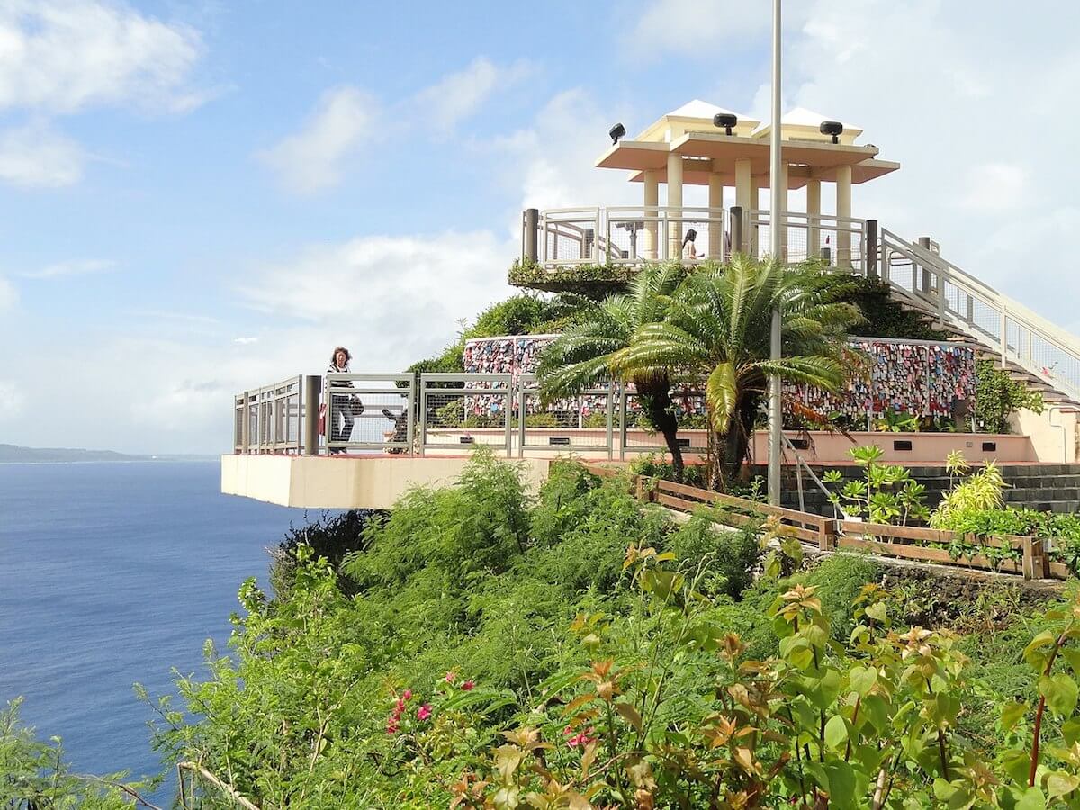 Taking photos at Two Lovers Point is one of the best things to do in Guam