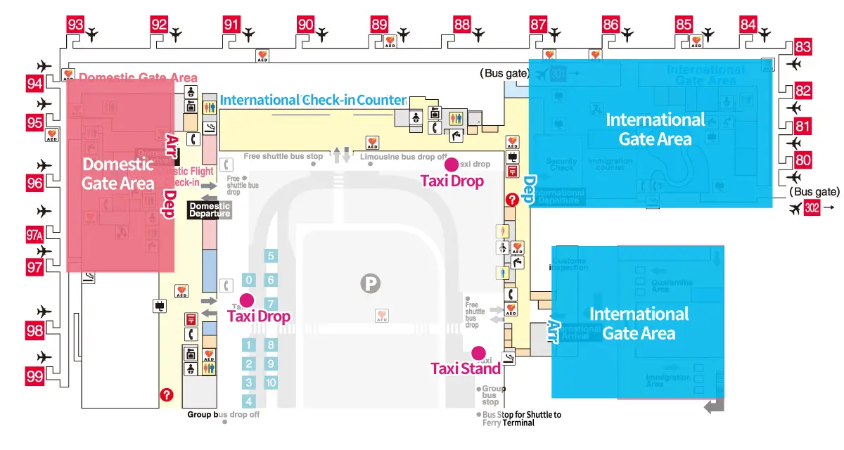 Kansai Airport designated taxi stands