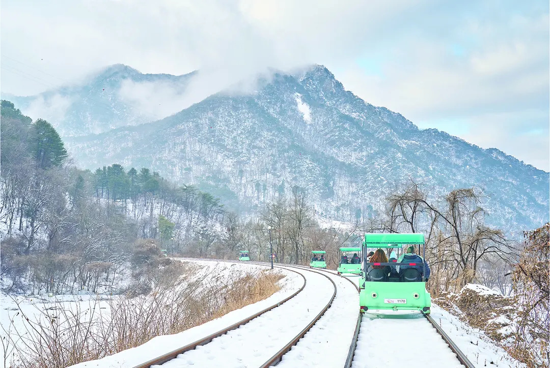 Gangchon Rail Bike is one of the best Korea winter attractions