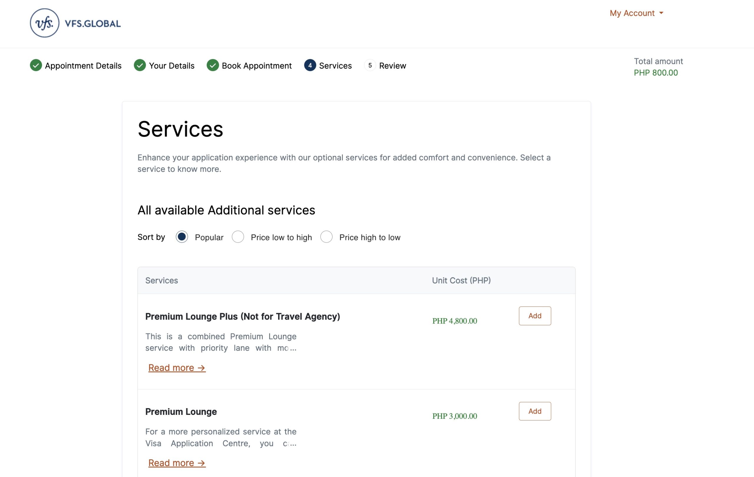 JVAC by VFS - Additional Services