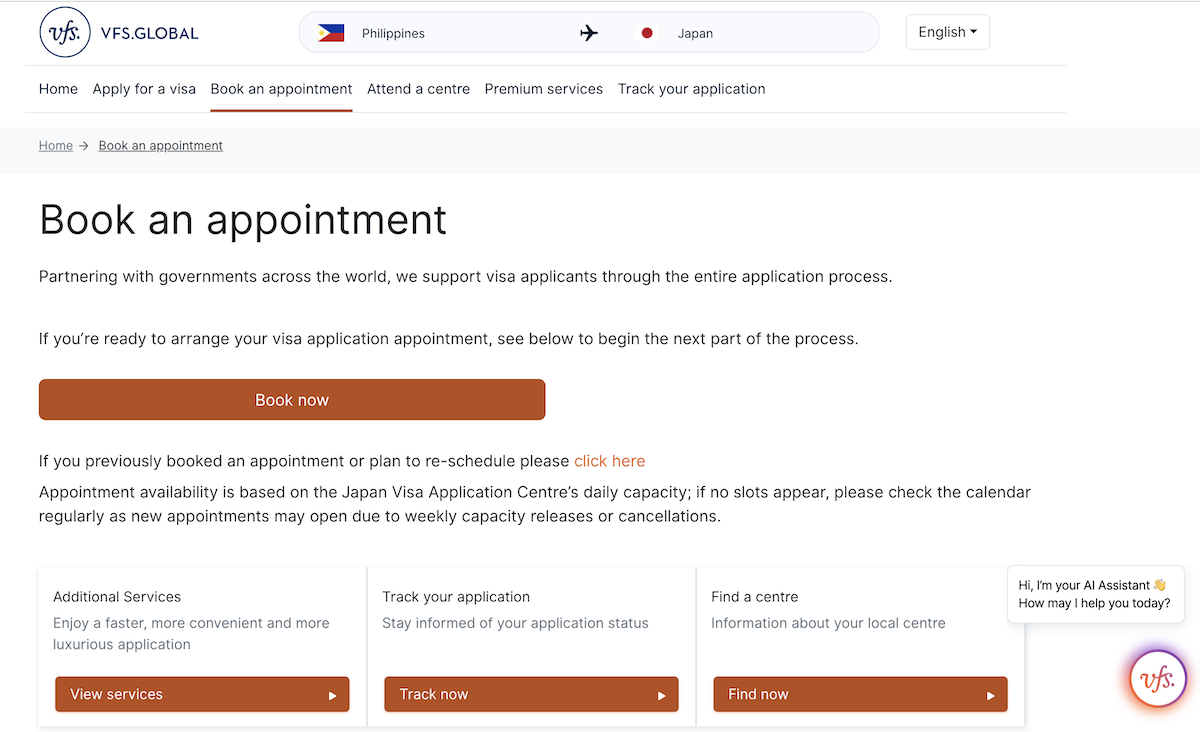 JVAC by VFS Global - Book an appointment