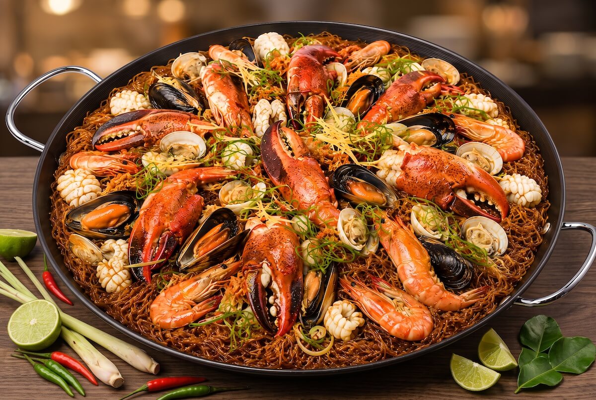 Giant Tom Yum Lobster & Seafood Paella